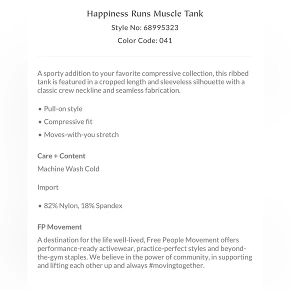 🛑SOLD!🛑 Free People Happiness Runs Muscle Tank & Good Karma Flare Leggings SET - Picture 16 of 16